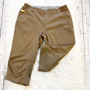 Duluth Trading Taupe Brown Cropped Nylon Outdoor Hiking Capris Women’s Size 10